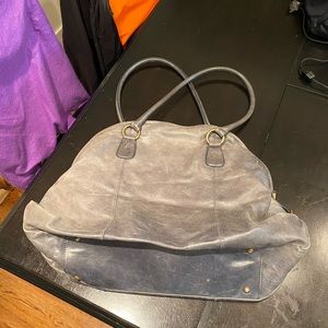 Hobo denim blue large leather bag